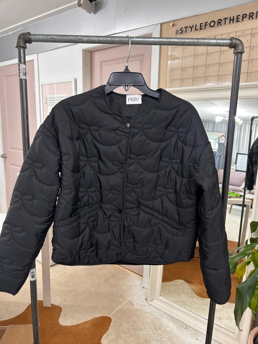 Priv - Spring Light Quilted Jacket Bow Stitched NWT